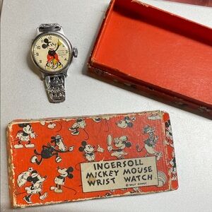 Vintage Ingersoll Mickey Mouse Watch with Silver Band